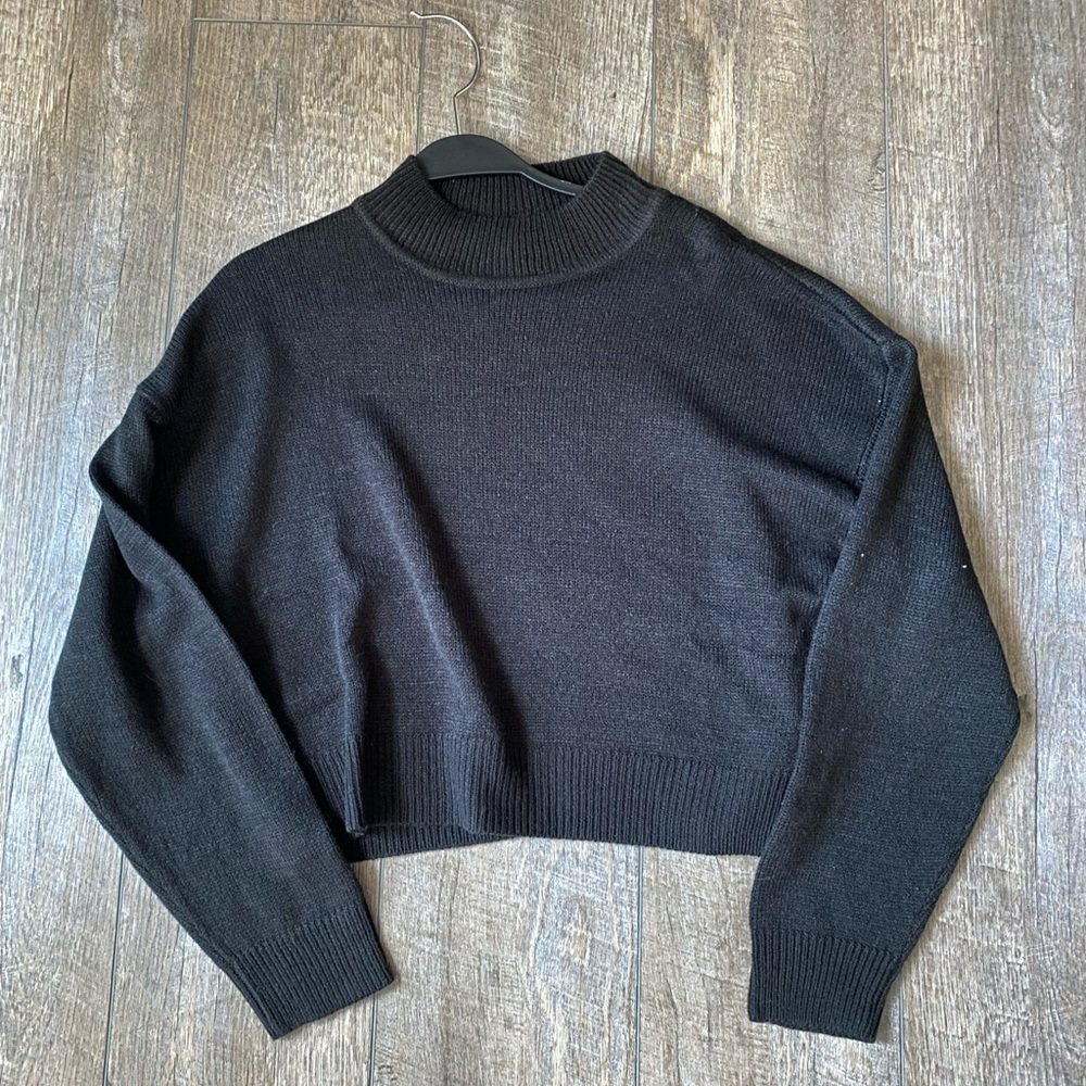 plain black sweater